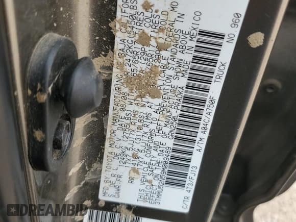 ✅ 2009 Toyota Tacoma • VIN: 3TMMU52N59M009489 • Lot: 70574915. Listed on Copart with Not provided. Free auction sales archive from the USA and detailed vehicle history report at DreamBid. Image 12.