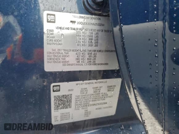 ✅ 2022 Chevrolet Silverado 1500 RST • VIN: 1GCUDEED5NZ533284 • Lot: 95038055. Wystawiony na Copart z przebiegiem 13 571 mil. Bezpłatny archiwum sprzedaży aukcyjnych z USA i szczegółowy raport historii pojazdu na DreamBid. Zdjęcie 12.