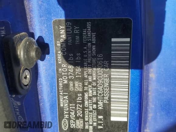 2012 Hyundai Veloster w/Red Int z VIN KMHTC6AD9CU030616, wystawiony jako Copart lot #73885774 z przebiegiem 133 935 mil mil oraz Czysty tytuł • Clean title. Historia ofert i sprzedaży dostępna na DreamBid. Obrazek 12.