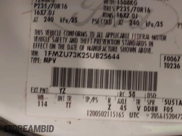 ✅ 2005 Ford Explorer XLT • VIN: 1FMZU73K25UB25644 • Лот: 42486050. Опубликован ранее на IAAI с пробегом 203 325 миль. Бесплатный доступ к архиву аукционных продаж из США и подробный отчёт об истории автомобиля на DreamBid. Изображение 9.