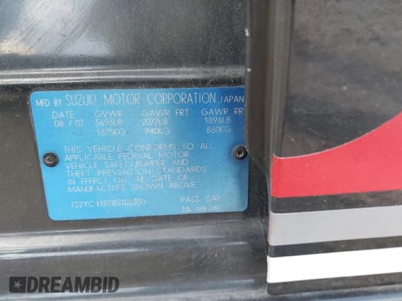 ✅ 2008 Suzuki SX4 Convenience • VIN: JS2YC415985102350 • Lot: 41626643. Wystawiony na IAAI z przebiegiem 210 929 mil. Bezpłatny archiwum sprzedaży aukcyjnych z USA i szczegółowy raport historii pojazdu na DreamBid. Zdjęcie 9.