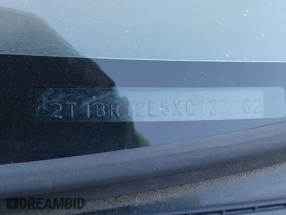 ✅ 1999 Toyota Corolla VE • VIN: 2T1BR12E5XC127162 • Lot: 43412708. Listed on IAAI with Not provided. Free auction sales archive from the USA and detailed vehicle history report at DreamBid. Image 11.