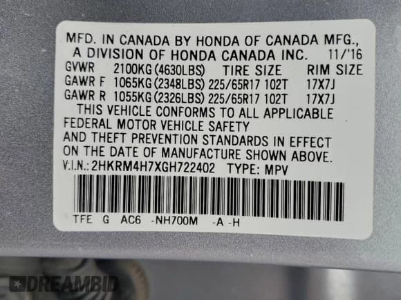 ✅ 2016 Honda CR-V EX-L • VIN: 2HKRM4H7XGH722402 • Лот: 93916805. Опубликован ранее на Copart с пробегом 33 815 миль. Бесплатный доступ к архиву аукционных продаж из США и подробный отчёт об истории автомобиля на DreamBid. Изображение 14.