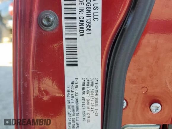 ✅ 2022 Chrysler 300 Touring L • VIN: 2C3CCADG8NH139561 • Lot: 84988195. Listed on Copart with 125,645 mi. Free auction sales archive from the USA and detailed vehicle history report at DreamBid. Image 12.