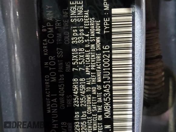 ✅ 2018 Hyundai Kona Ultimate • VIN: KM8K53A51JU100216 • Лот: 38899844. Опубликован ранее на Copart с пробегом 79 066 миль. Бесплатный доступ к архиву аукционных продаж из США и подробный отчёт об истории автомобиля на DreamBid. Изображение 13.