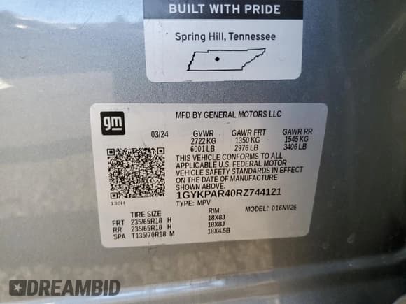 ✅ 2024 Cadillac XT6 FWD Luxury • VIN: 1GYKPAR40RZ744121 • Lot: 86413604. Listed on Copart with 7,527 mi. Free auction sales archive from the USA and detailed vehicle history report at DreamBid. Image 15.