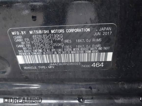 2017 Mitsubishi Outlander SE с VIN JA4AZ3A36HZ060323, выставлен на аукционе IAAI как лот 42285937 с пробегом 118 762 миль миль и . История ставок и продаж доступна на DreamBid. Изображение 9.