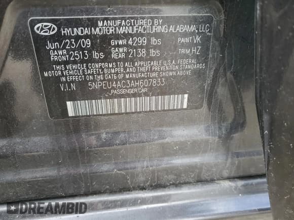 ✅ 2010 Hyundai Sonata Limited • VIN: 5NPEU4AC3AH607833 • Лот: 53362355. Опубликован ранее на Copart с пробегом 197 308 миль. Бесплатный доступ к архиву аукционных продаж из США и подробный отчёт об истории автомобиля на DreamBid. Изображение 12.