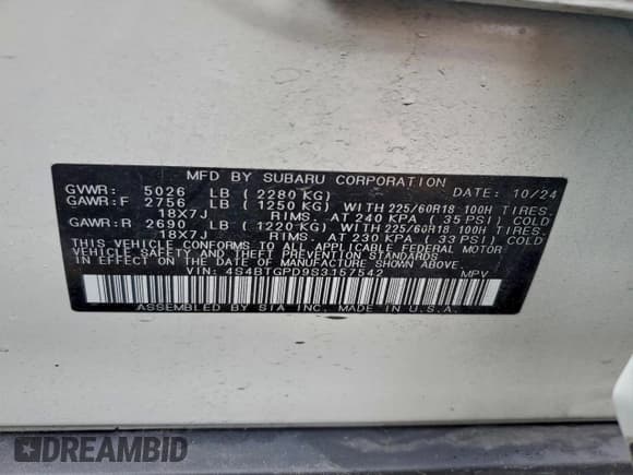 ✅ 2025 Subaru Outback Touring XT • VIN: 4S4BTGPD9S3157542 • Лот: 94783935. Опубликован ранее на Copart с пробегом 13 392 миль. Бесплатный доступ к архиву аукционных продаж из США и подробный отчёт об истории автомобиля на DreamBid. Изображение 14.