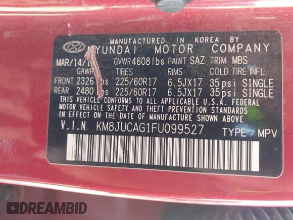 ✅ 2015 Hyundai Tucson Limited • VIN: KM8JUCAG1FU099527 • Лот: 43343996. Размещён на IAAI с пробегом 129 418 миль миль. Получите бесплатный доступ к архиву аукционных продаж из США и посмотрите подробный отчёт об истории автомобиля на DreamBid. Изображение 9.