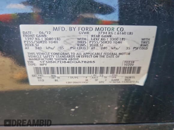 ✅ 2013 Ford Explorer XLT • VIN: 1FM5K7D84DGA78265 • Lot: 93268135. Wystawiony na Copart z przebiegiem 138 829 mil. Bezpłatny archiwum sprzedaży aukcyjnych z USA i szczegółowy raport historii pojazdu na DreamBid. Zdjęcie 13.