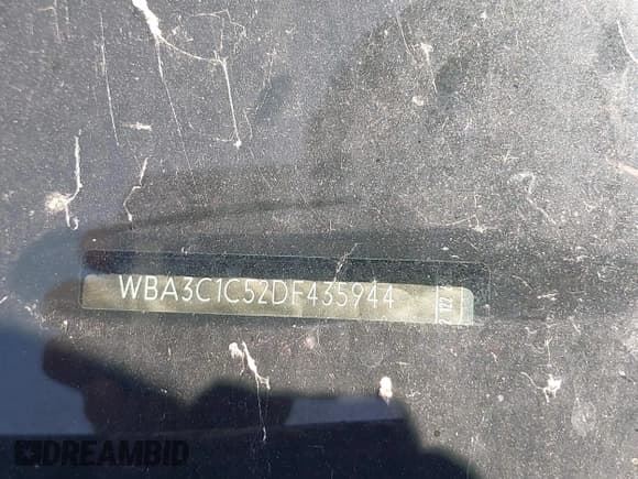 ✅ 2013 BMW 3 Series 328i • VIN: WBA3C1C52DF435944 • Lot: 42265138. Listed on IAAI with 177,633 mi. Free auction sales archive from the USA and detailed vehicle history report at DreamBid. Image 9.