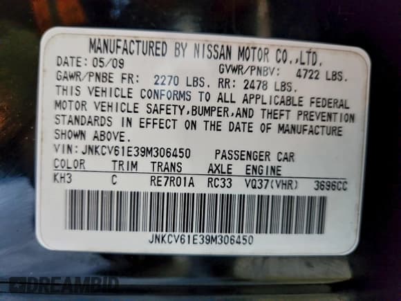 ✅ 2009 Infiniti G37 Journey • VIN: JNKCV61E39M306450 • Лот: 95183925. Опубликован ранее на Copart с пробегом Не указан. Бесплатный доступ к архиву аукционных продаж из США и подробный отчёт об истории автомобиля на DreamBid. Изображение 12.