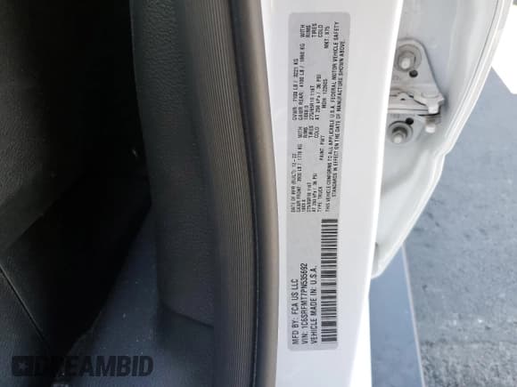 ✅ 2023 Ram 1500 Lone Star • VIN: 1C6SRFMT7PN535692 • Lot: 67076785. Listed on Copart with 25,160 mi. Free auction sales archive from the USA and detailed vehicle history report at DreamBid. Image 12.