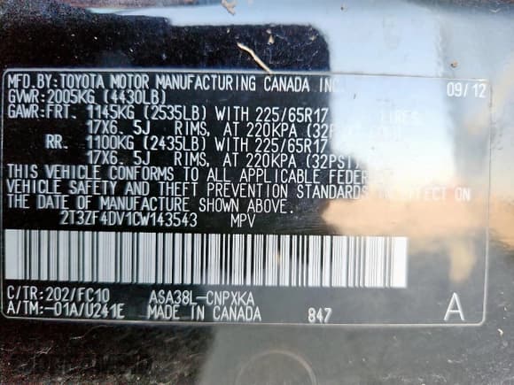 ✅ 2012 Toyota RAV4 • VIN: 2T3ZF4DV1CW143543 • Lot: 91346845. Listed on Copart with 139,250 mi. Free auction sales archive from the USA and detailed vehicle history report at DreamBid. Image 13.