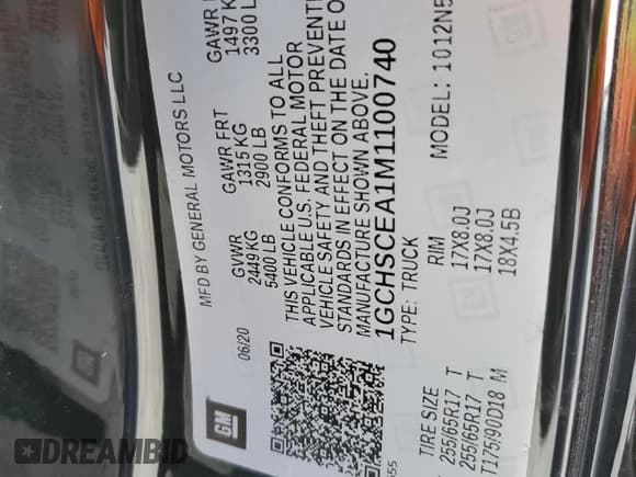 ✅ 2021 Chevrolet Colorado 2WD LT • VIN: 1GCHSCEA1M1100740 • Lot: 85693065. Listed on Copart with 26,906 mi. Free auction sales archive from the USA and detailed vehicle history report at DreamBid. Image 13.