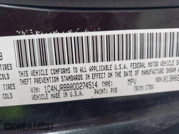 ✅ 2013 Jeep Patriot Sport • VIN: 1C4NJRBB0DD274514 • Лот: 43785807. Опубликован ранее на IAAI с пробегом 206 291 миль. Бесплатный доступ к архиву аукционных продаж из США и подробный отчёт об истории автомобиля на DreamBid. Изображение 9.