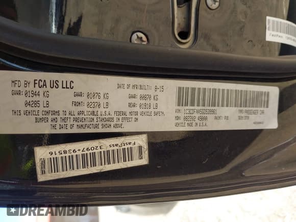 ✅ 2016 Dodge Dart SE • VIN: 1C3CDFAA5GD539961 • Лот: 43509166. Опубликован ранее на IAAI с пробегом 149 628 миль. Бесплатный доступ к архиву аукционных продаж из США и подробный отчёт об истории автомобиля на DreamBid. Изображение 9.