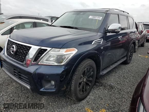 ✅ 2020 Nissan Armada Platinum • VIN: JN8AY2NF8L9360207 • Lot: 73883104. Listed on Copart with Not provided. Free auction sales archive from the USA and detailed vehicle history report at DreamBid. Image 1.