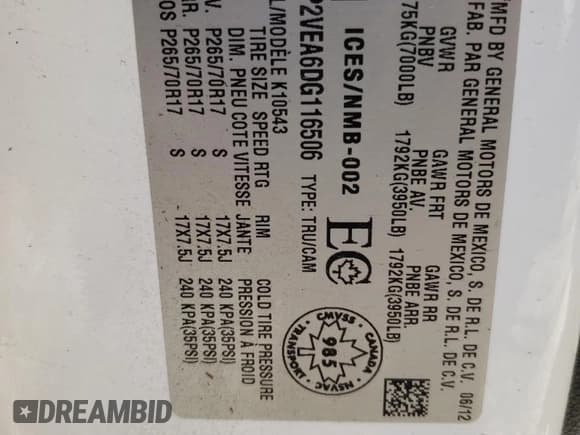 ✅ 2013 GMC Sierra 1500 SLE • VIN: 3GTP2VEA6DG116506 • Лот: 48463265. Опубликован ранее на Copart с пробегом 176 219 миль. Бесплатный доступ к архиву аукционных продаж из США и подробный отчёт об истории автомобиля на DreamBid. Изображение 14.