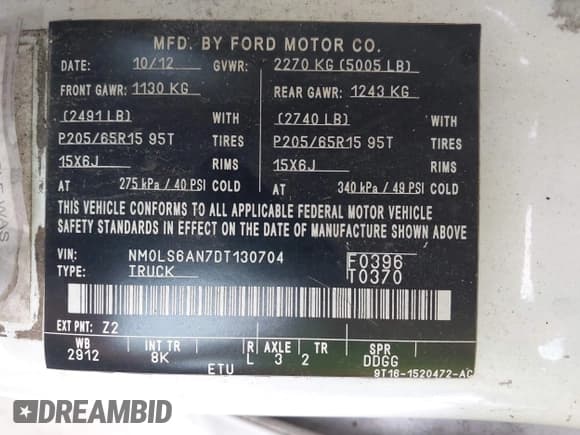 ✅ 2013 Ford Transit Connect XL • VIN: NM0LS6AN7DT130704 • Lot: 42920270. Listed on IAAI with 157,907 mi. Free auction sales archive from the USA and detailed vehicle history report at DreamBid. Image 9.