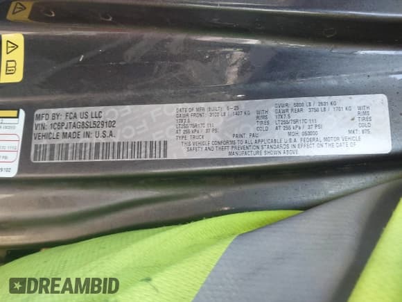 ✅ 2025 Jeep Gladiator Texas Trail • VIN: 1C6PJTAG8SL529102 • Lot: 43141708. Wystawiony na IAAI z przebiegiem 3 042 mil. Bezpłatny archiwum sprzedaży aukcyjnych z USA i szczegółowy raport historii pojazdu na DreamBid. Zdjęcie 9.