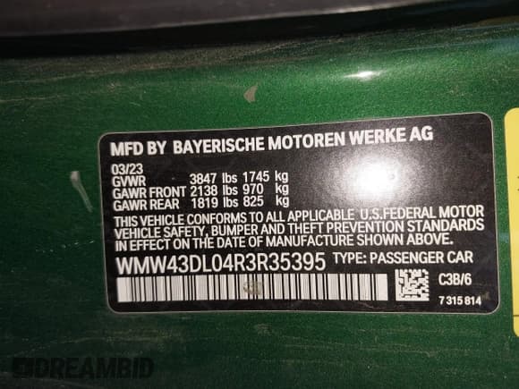 ✅ 2024 MINI Convertible Cooper S • VIN: WMW43DL04R3R35395 • Lot: 43588591. Listed on IAAI with 42,549 mi. Free auction sales archive from the USA and detailed vehicle history report at DreamBid. Image 9.