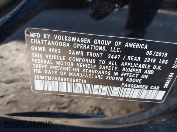 ✅ 2016 Volkswagen Passat SEL Premium • VIN: 1VWCM7A39GC059718 • Lot: 41222814. Wystawiony na IAAI z przebiegiem 117 627 mil. Bezpłatny archiwum sprzedaży aukcyjnych z USA i szczegółowy raport historii pojazdu na DreamBid. Zdjęcie 9.