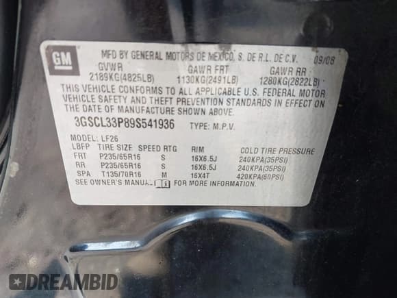 ✅ 2009 Saturn VUE XE • VIN: 3GSCL33P89S541936 • Lot: 42448546. Wystawiony na IAAI z przebiegiem 212 540 mil. Bezpłatny archiwum sprzedaży aukcyjnych z USA i szczegółowy raport historii pojazdu na DreamBid. Zdjęcie 9.