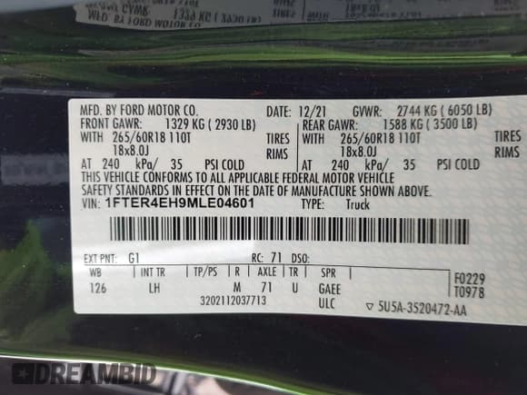 ✅ 2021 Ford Ranger XL • VIN: 1FTER4EH9MLE04601 • Лот: 42110871. Опубликован ранее на IAAI с пробегом 24 641 миль. Бесплатный доступ к архиву аукционных продаж из США и подробный отчёт об истории автомобиля на DreamBid. Изображение 9.