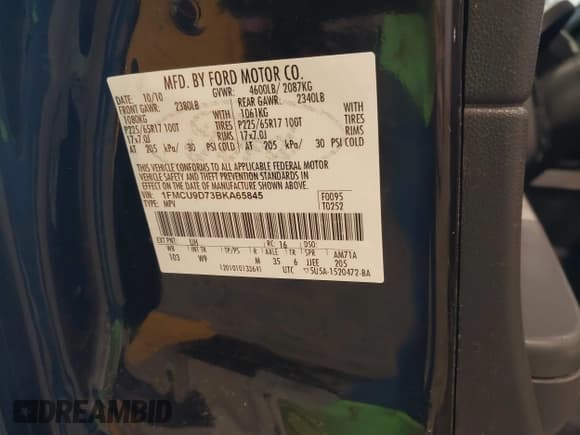 ✅ 2011 Ford Escape XLT • VIN: 1FMCU9D73BKA65845 • Лот: 43857232. Опубликован ранее на IAAI с пробегом 192 914 миль. Бесплатный доступ к архиву аукционных продаж из США и подробный отчёт об истории автомобиля на DreamBid. Изображение 9.