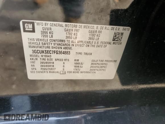 ✅ 2015 Chevrolet Silverado 1500 LTZ • VIN: 3GCUKSEC7FG364883 • Lot: 43343135. Wystawiony na Copart z przebiegiem 173 178 mil. Bezpłatny archiwum sprzedaży aukcyjnych z USA i szczegółowy raport historii pojazdu na DreamBid. Zdjęcie 13.