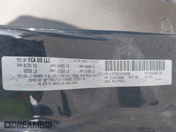 ✅ 2017 FIAT 500e • VIN: 3C3CFFGE1HT609228 • Лот: 42102842. Опубликован ранее на IAAI с пробегом 63 673 миль. Бесплатный доступ к архиву аукционных продаж из США и подробный отчёт об истории автомобиля на DreamBid. Изображение 9.