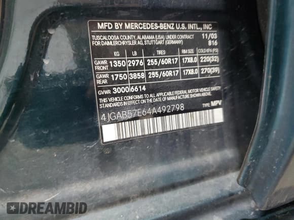 ✅ 2004 Mercedes-Benz M 350 • VIN: 4JGAB57E64A492798 • Lot: 71420194. Wystawiony na Copart z przebiegiem 236 949 mil. Bezpłatny archiwum sprzedaży aukcyjnych z USA i szczegółowy raport historii pojazdu na DreamBid. Zdjęcie 13.