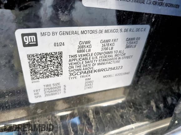 ✅ 2024 Chevrolet Silverado 1500 Custom • VIN: 3GCPABEK6RG254323 • Лот: 80350925. Опубликован ранее на Copart с пробегом 23 676 миль. Бесплатный доступ к архиву аукционных продаж из США и подробный отчёт об истории автомобиля на DreamBid. Изображение 12.