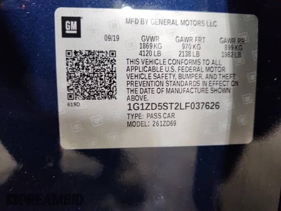 2020 Chevrolet Malibu LT z VIN 1G1ZD5ST2LF037626, wystawiony jako Copart lot #89905145 z przebiegiem 55 236 mil mil oraz Szkoda całkowita • Salvage title. Historia ofert i sprzedaży dostępna na DreamBid. Obrazek 12.