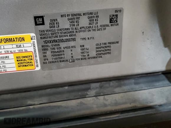 ✅ 2013 GMC Acadia SLT • VIN: 1GKKVRKD9DJ269780 • Lot: 86484065. Wystawiony na Copart z przebiegiem Nie podano. Bezpłatny archiwum sprzedaży aukcyjnych z USA i szczegółowy raport historii pojazdu na DreamBid. Zdjęcie 13.