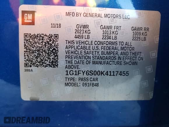 2019 Chevrolet Bolt EV LT z VIN 1G1FY6S00K4117455, wystawiony jako Copart lot #40868474 z przebiegiem 22 200 mil mil oraz . Historia ofert i sprzedaży dostępna na DreamBid. Obrazek 12.