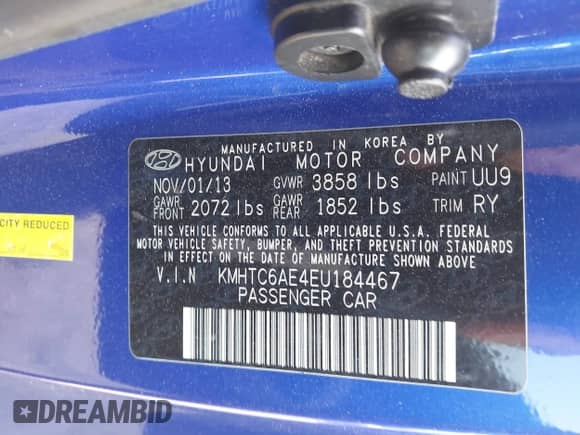 2014 Hyundai Veloster Turbo z VIN KMHTC6AE4EU184467, wystawiony jako IAAI lot #43457856 z przebiegiem 149 546 mil mil oraz . Historia ofert i sprzedaży dostępna na DreamBid. Obrazek 9.