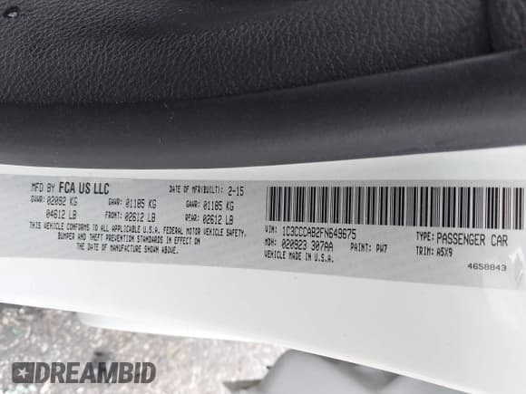 ✅ 2015 Chrysler 200 Limited • VIN: 1C3CCCAB2FN649675 • Lot: 42420961. Listed on IAAI with 126,662 mi. Free auction sales archive from the USA and detailed vehicle history report at DreamBid. Image 9.