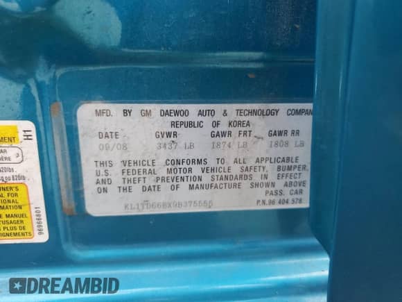 ✅ 2009 Chevrolet Aveo 1LT • VIN: KL1TD66EX9B375555 • Lot: 72575884. Wystawiony na Copart z przebiegiem Nie podano. Bezpłatny archiwum sprzedaży aukcyjnych z USA i szczegółowy raport historii pojazdu na DreamBid. Zdjęcie 12.