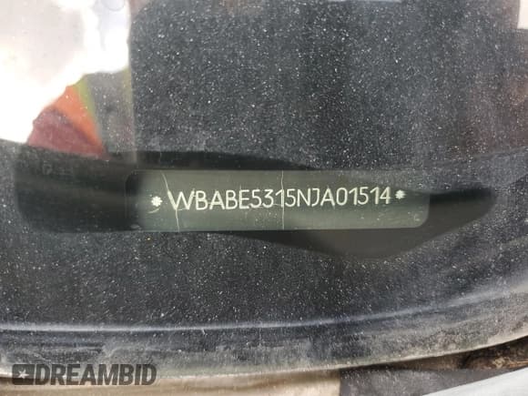 ✅ 1992 BMW 3 Series • VIN: WBABE5315NJA01514 • Lot: 76511324. Listed on Copart with Not provided. Free auction sales archive from the USA and detailed vehicle history report at DreamBid. Image 12.