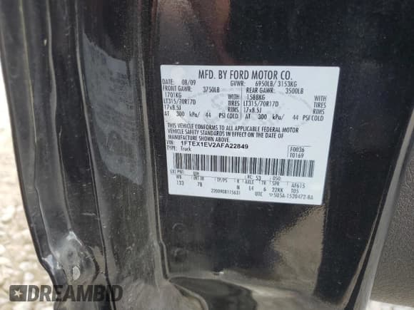 ✅ 2010 Ford F-150 SVT Raptor • VIN: 1FTEX1EV2AFA22849 • Lot: 66567955. Wystawiony na Copart z przebiegiem Nie podano. Bezpłatny archiwum sprzedaży aukcyjnych z USA i szczegółowy raport historii pojazdu na DreamBid. Zdjęcie 12.