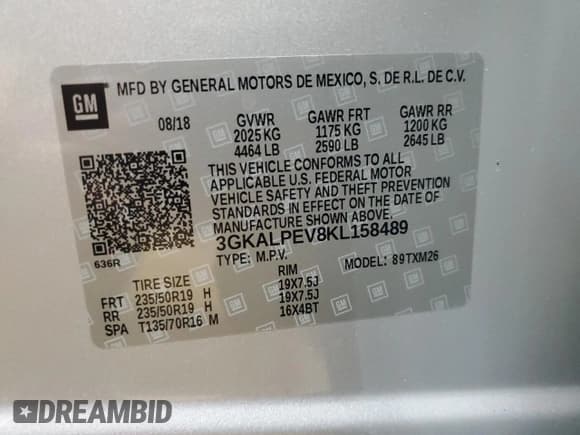 ✅ 2019 GMC Terrain SLT • VIN: 3GKALPEV8KL158489 • Лот: 82310045. Опубликован ранее на Copart с пробегом 73 677 миль. Бесплатный доступ к архиву аукционных продаж из США и подробный отчёт об истории автомобиля на DreamBid. Изображение 14.