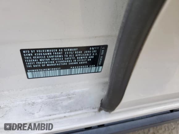 ✅ 2012 Volkswagen Golf GTI w/Conv & Sunroof PZEV • VIN: WVWHD7AJ4CW106637 • Лот: 54428875. Опубликован ранее на Copart с пробегом 62 327 миль. Бесплатный доступ к архиву аукционных продаж из США и подробный отчёт об истории автомобиля на DreamBid. Изображение 12.