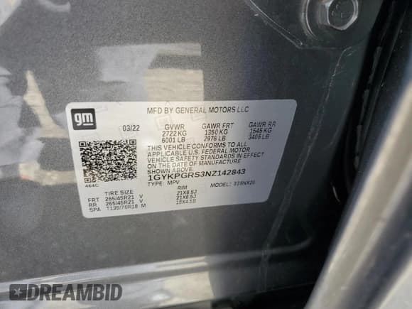 ✅ 2022 Cadillac XT6 Sport • VIN: 1GYKPGRS3NZ142843 • Lot: 47843925. Listed on Copart with 26,668 mi. Free auction sales archive from the USA and detailed vehicle history report at DreamBid. Image 13.