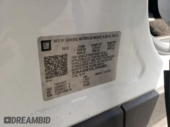 ✅ 2020 Chevrolet Equinox LS • VIN: 3GNAXHEV1LS543865 • Лот: 82438885. Опубликован ранее на Copart с пробегом 76 650 миль. Бесплатный доступ к архиву аукционных продаж из США и подробный отчёт об истории автомобиля на DreamBid. Изображение 13.