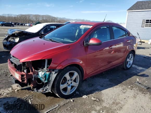 2012 Chevrolet Sonic LTZ with VIN 1G1JE5SHXC4126894, listed as a Copart auction lot 45186475 with 76,461 mi miles and Clean title. Bid and sale history available at DreamBid. Image 1.