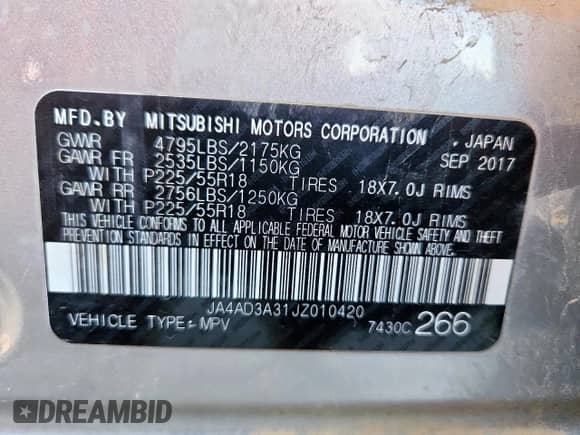 2018 Mitsubishi Outlander SE with VIN JA4AD3A31JZ010420, listed as a Copart auction lot 90084955 with 126,051 mi miles and Clean title. Bid and sale history available at DreamBid. Image 13.