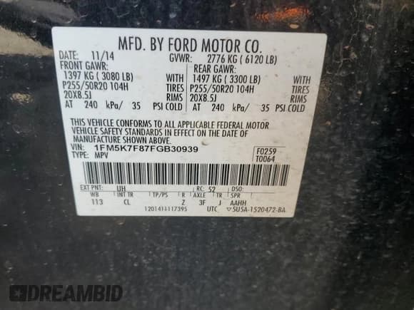 ✅ 2015 Ford Explorer Limited • VIN: 1FM5K7F87FGB30939 • Lot: 90953305. Wystawiony na Copart z przebiegiem 200 783 mil. Bezpłatny archiwum sprzedaży aukcyjnych z USA i szczegółowy raport historii pojazdu na DreamBid. Zdjęcie 13.